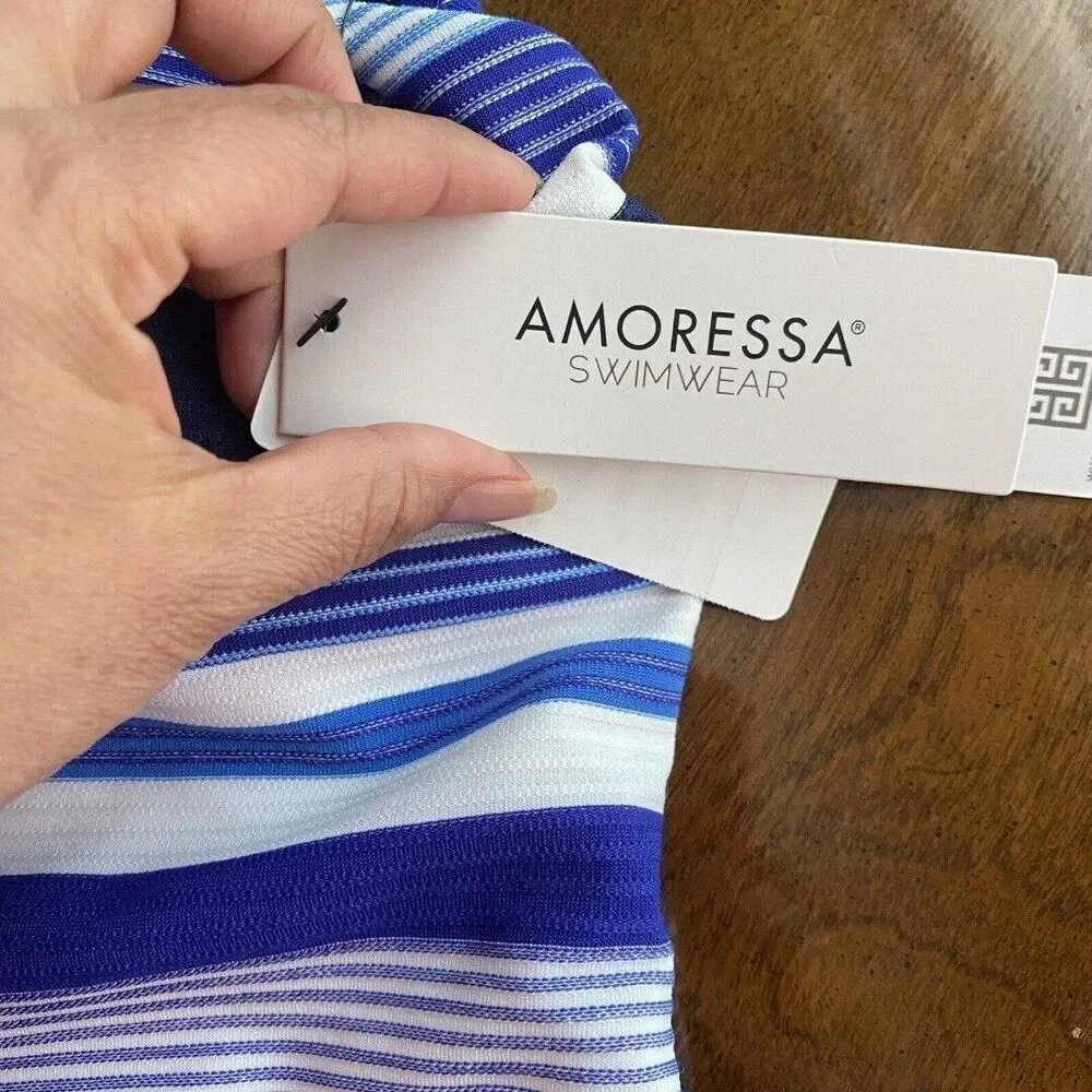 Amoressa One Piece Swimsuit with Soft Bra, Bandeau Bra size 8 New